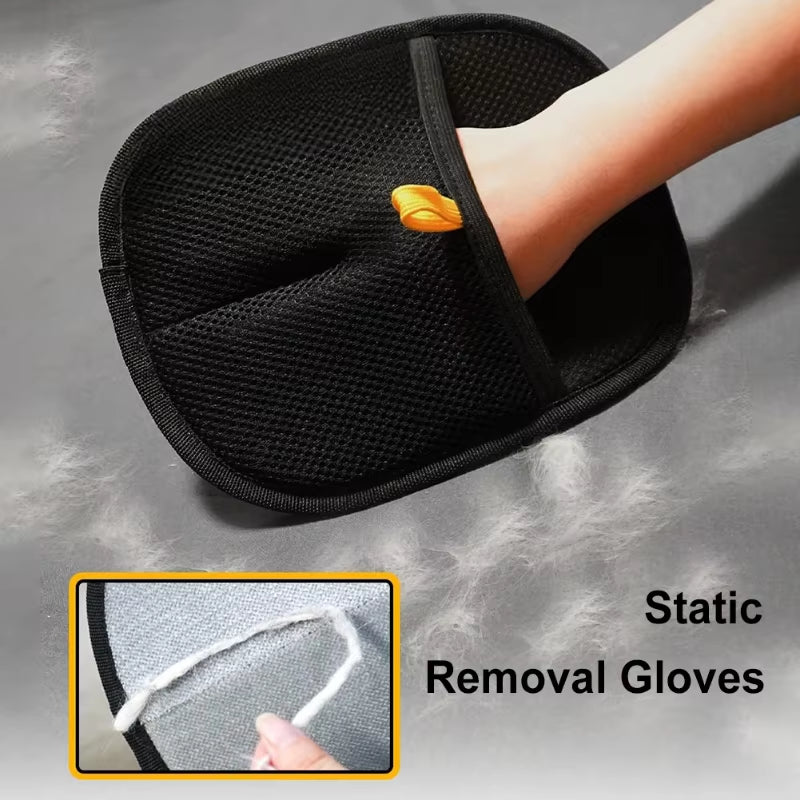 Pet Electrostatic Hair Removal Gloves Cat Hair Removal Brush Adhesive Gloves Cat Comb Cleaning Hair Removal Grooming Glove